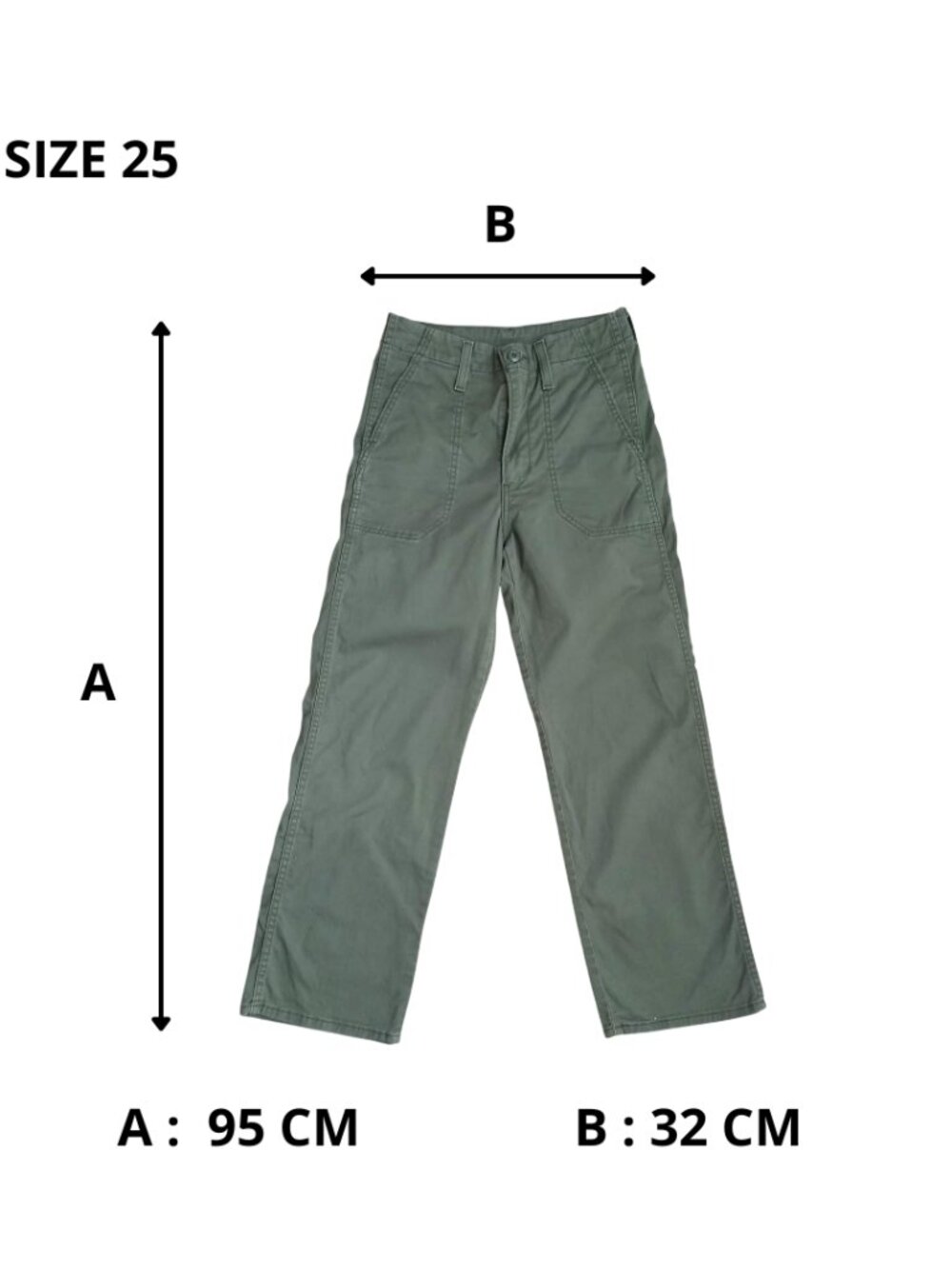 Levi's Green Straight Leg Cargo Utility Pants Size 25 - Picture 7 of 7